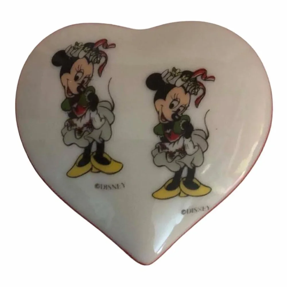 🛒 $8 - DISNEY MINNIE MOUSE HEART SHAPED JEWELRY TRINKET BOX #90-1
